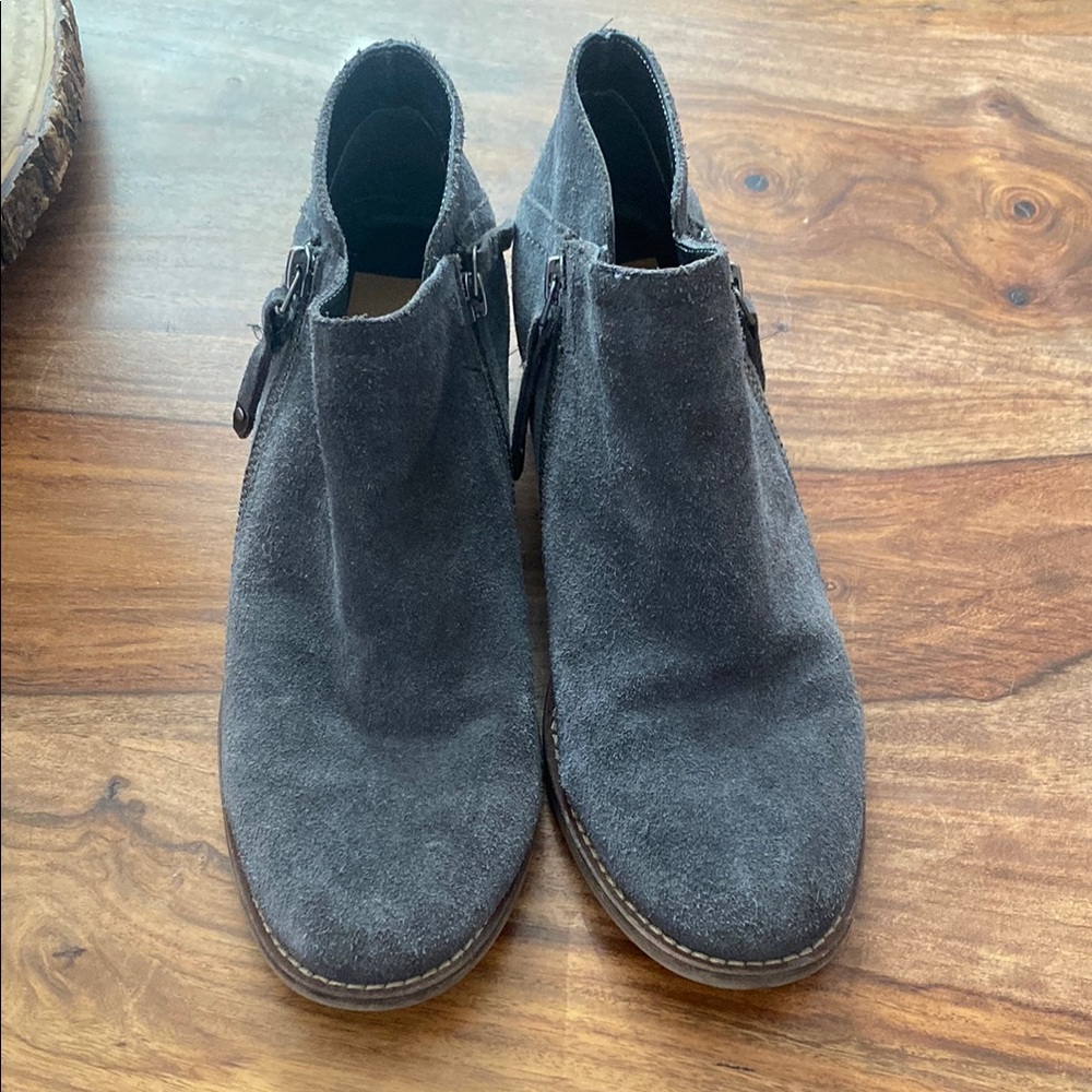 Gray Suede Ankle Boots